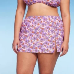 Women's Side-Slit Skirt Swimsuit Cover Up - Wild Fable™ Purple Floral Print -Wild Fable™ GUEST d00fbdff 541d 48bf b70d 69bc5214fe93