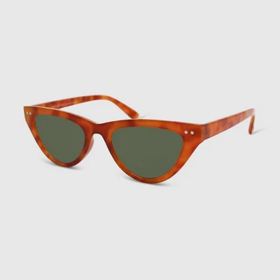 Women's Crystal Plastic Cateye Sunglasses - Wild Fable™ Light Brown 1 Women's Crystal Plastic Cateye Sunglasses - Wild Fable™ Light Brown