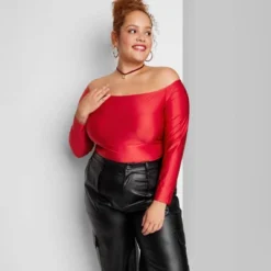 Women's Long Sleeve Off The Shoulder T-Shirt - Wild Fable™ -Wild Fable™ GUEST d36ab4d2 5979 4fe9 b78c 3df2bf04f2d9