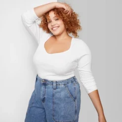 Women's Long Sleeve Sweetheart Neck Seamless Shirt - Wild Fable™ -Wild Fable™ GUEST d5841338 f6ad 40ab b94e d1c5f30a2f50