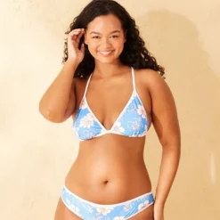 Women's Contrast Binding Triangle Bikini Top - Wild Fable™ Blue Floral Print -Wild Fable™ GUEST d5e706fc a249 4608 881a ce00cbb7d6e4