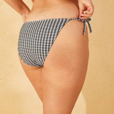 Women's Sparkle Gingham Texture Low-Rise Cheeky Side-Tie Bikini Bottom - Wild Fable™ 4 Women's Sparkle Gingham Texture Low-Rise Cheeky Side-Tie Bikini Bottom - Wild Fable™ - Image 4