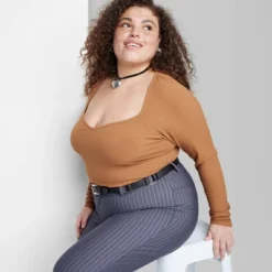 Women's Long Sleeve Sweetheart Neck Seamless Shirt - Wild Fable™ -Wild Fable™ GUEST d6393de2 9313 4ed9 83cf df8b0fec51e5