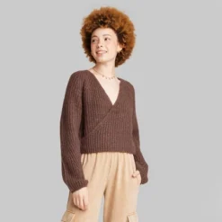 Women's Chunky Knit Wrap Sweater - Wild Fable™
