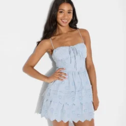 Women's Embroidered Mini A-Line Dress - Wild Fable™ Light Blue -Wild Fable™ GUEST dca8c52f d00b 4a81 b354 b485424cc7ae