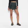 Women's Poplin Ruched Mini A-Line Skirt - Wild Fable™