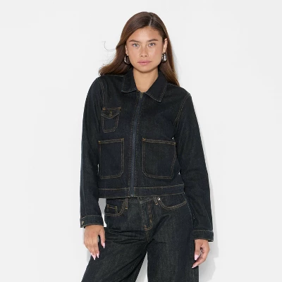 Women's Denim Utility Jacket - Wild Fable™ 1 Women's Denim Utility Jacket - Wild Fable™