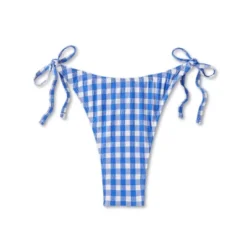 Women's Side-Tie Ultra High Leg Super Cheeky Bikini Bottom - Wild Fable™ Cobalt Blue Gingham Print -Wild Fable™ GUEST e36e10f3 b0b0 426d b3a5 7d62e3ea5608