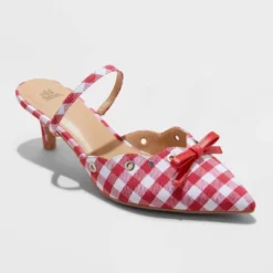 Women's Lysandra Gingham Eyelet Kitten Heels - Wild Fable™ Red -Wild Fable™ GUEST e3e67ebb 200c 4dc0 9bc8 dddff3d73845