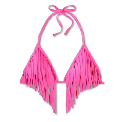 Women's Fringe Detail Triangle Bikini Top - Wild Fable™ Magenta 5 Women's Fringe Detail Triangle Bikini Top - Wild Fable™ Magenta - Image 5