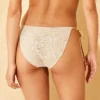 Women's Lace Low-Rise High Leg Cheeky Side-Tie Bikini Bottom - Wild Fable™ Cream