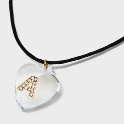 Acrylic Heart With Face Gems Pendant Necklace - Wild Fable™ Clear/Black -Wild Fable™ GUEST e855ce8a bbaf 4d84 944d 12e6bb198559