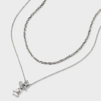 Butterfly Pendant Necklace - Wild Fable™ Silver 3 Butterfly Pendant Necklace - Wild Fable™ Silver - Image 3