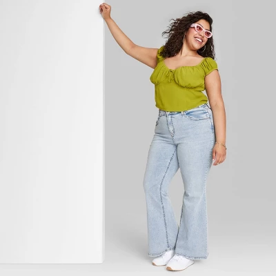 Women's High-Rise Flare Jeans - Wild Fable™ Light Wash 4 Women's High-Rise Flare Jeans - Wild Fable™ Light Wash - Image 4