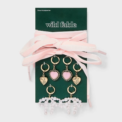 Bows And Hearts Shoelace And Shoe Charm Set - Wild Fable™ Gold 3 Bows And Hearts Shoelace And Shoe Charm Set - Wild Fable™ Gold - Image 3