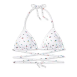 Women's Floral Print Strappy Triangle Bikini Top - Wild Fable™ White -Wild Fable™ GUEST f24c57eb 5883 46f6 9dde bf7051ac6f74