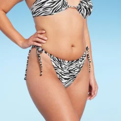 Women's Ultra High Leg Adjustable Coverage Bikini Bottom - Wild Fable™ Black/White Zebra Print -Wild Fable™ GUEST f692f876 c832 4433 9f28 d5e9d228c4d5