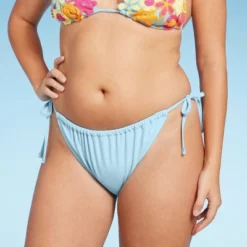 Women's Side-Tie Low-Rise High Leg Adjustable Bikini Bottom - Wild Fable™ Blue -Wild Fable™ GUEST faf78473 1eb6 4b9c a249 d1eadc200643