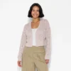 Women's Long Sleeve Shawl Collar Open Work Cardigan - Wild Fable™