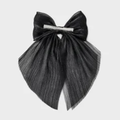 Bow Hair Barrette - Wild Fable™ Black: Fashion Clip, Solid Polyester, All Hair Types